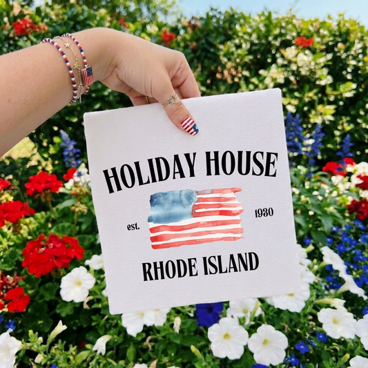AMERICAN FLAG HOLIDAY HOUSE TANK OR TEE - COMFORT COLORS