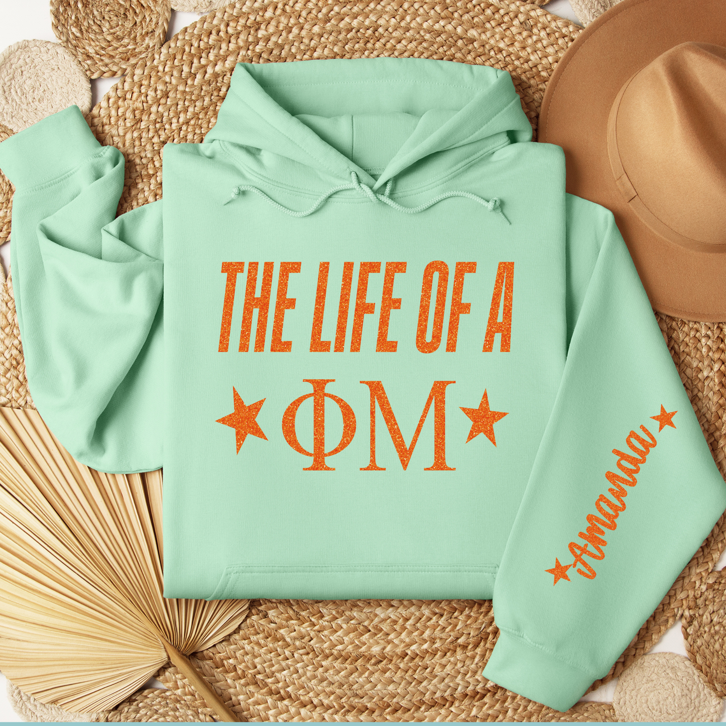 Custom Sorority Hoodie with Name on Sleeve