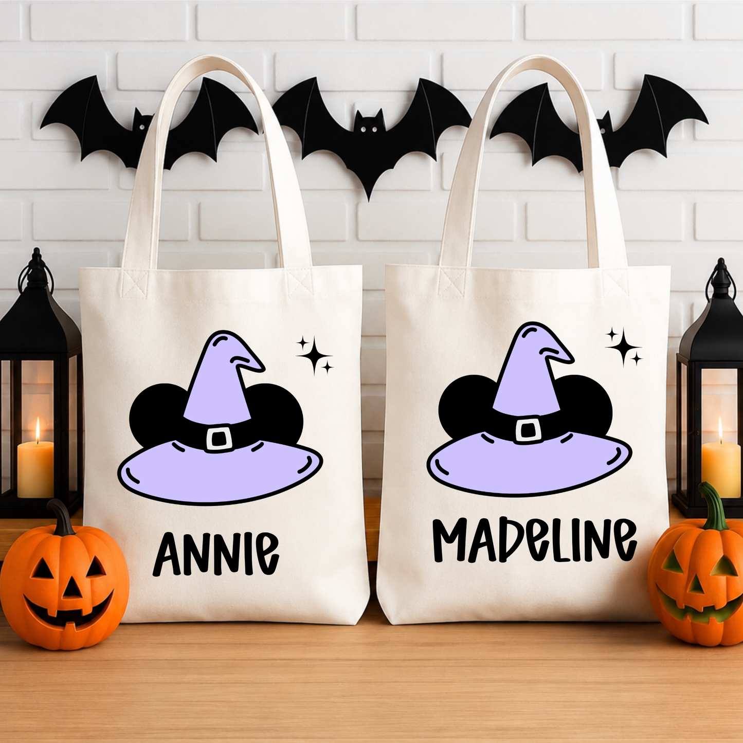 PERSONALIZED MINNIE WITCH HAT CANDY TOTE Bag | Trick or Treat Tote