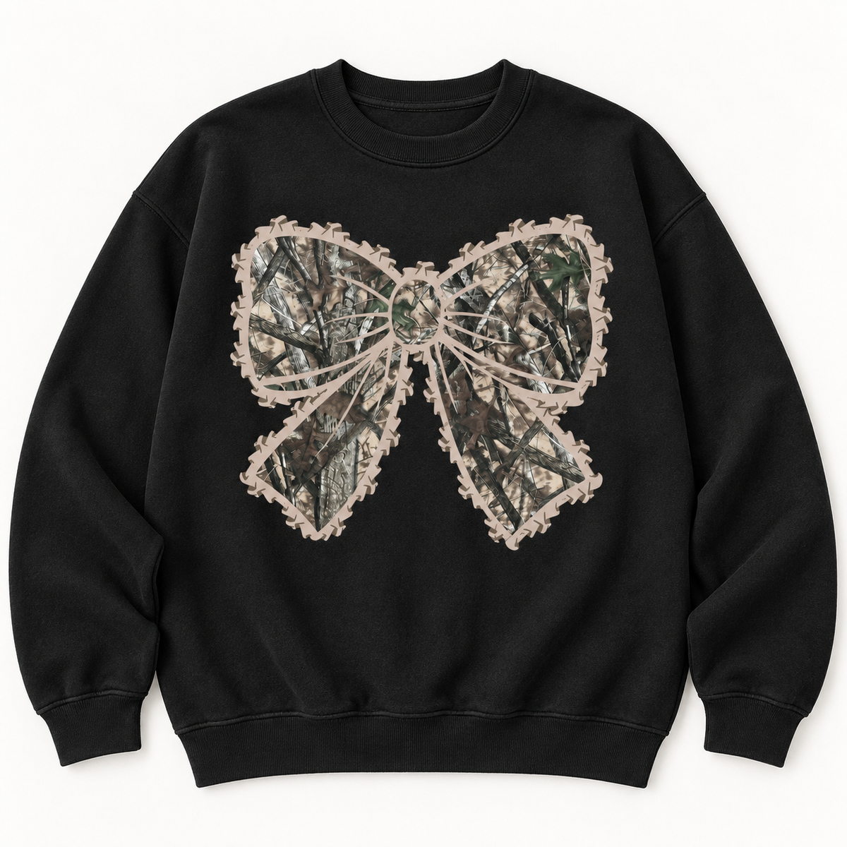 Camo Bow Sweatshirt | Coquette Country Girl Crewneck
