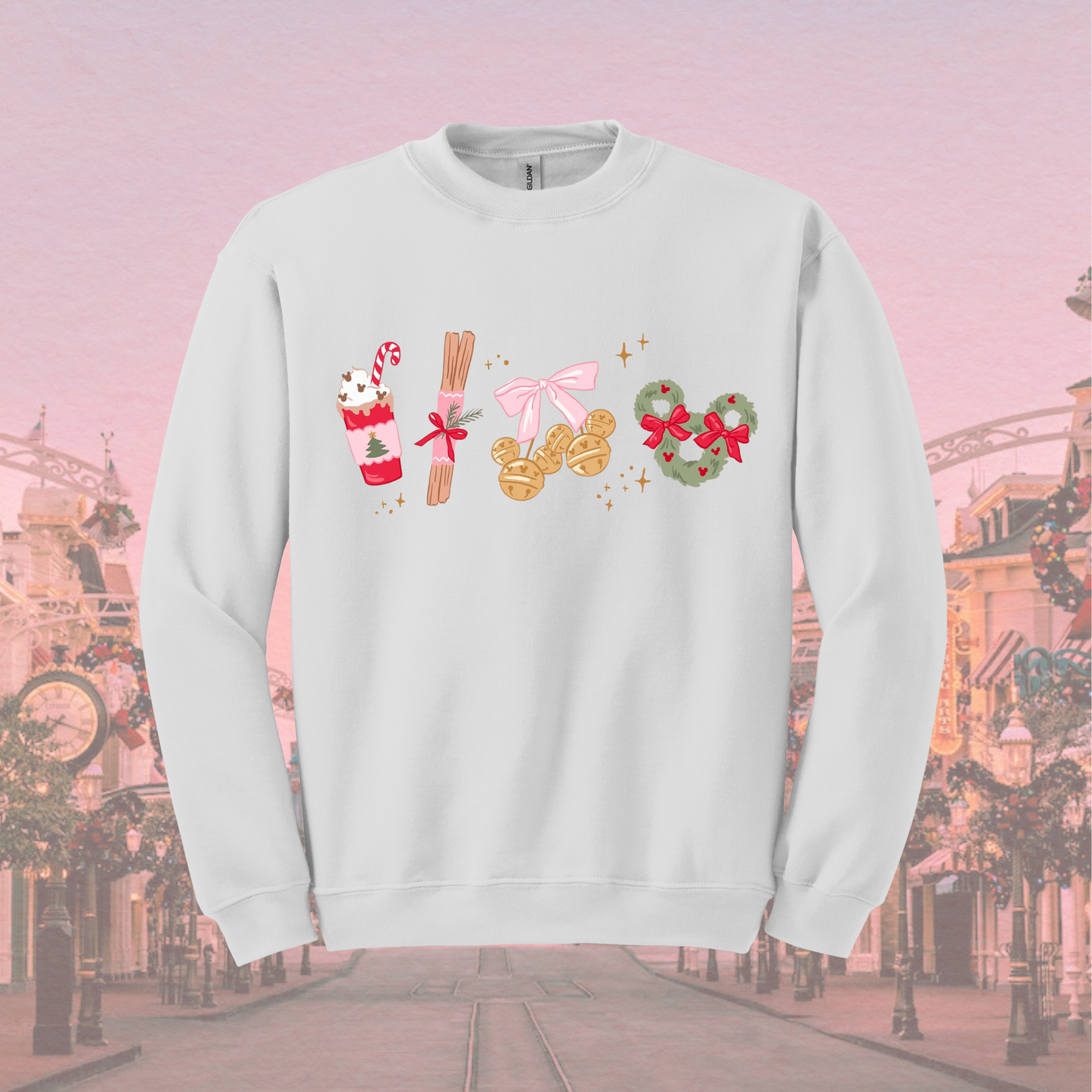 Coquette Christmas Snacks Crewneck Sweatshirt for Kids and Adults