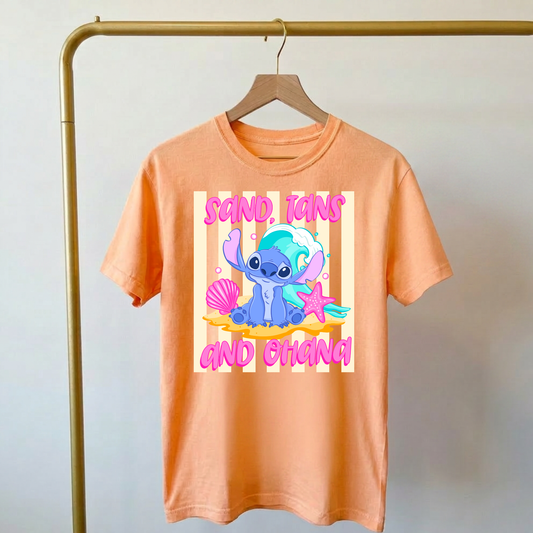 PREPPY STITCH TANK OR TEE - COMFORT COLORS - MAGICAL PARK DAY VACATION TOP