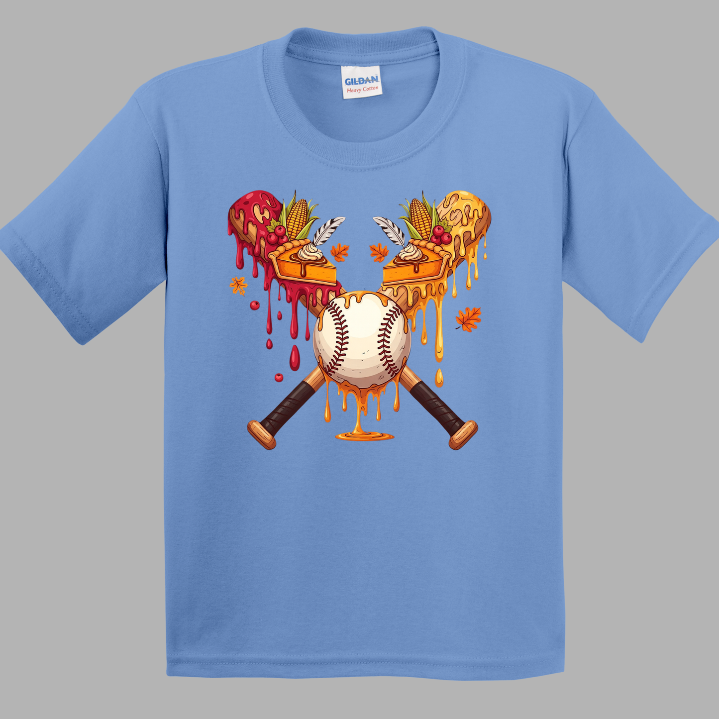 Thanksgiving Drip Baseball Shirt for Boys | Kids Fall Baseball Shirt | Funny Turkey Thanksgiving Shirt | Boys Long Sleeve or Short Sleeve Tee