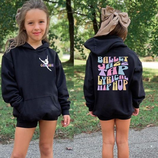 Custom Dance Hoodie with Name | Personalized Dancer Hoodie for Recital Season | Youth & Adult Dance Team Gift