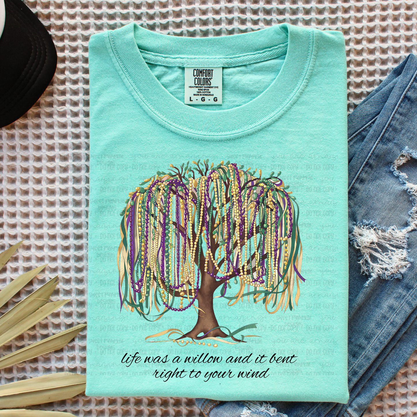 MARDI GRAS WILLOW BEAD TREE - Comfort Colors Short & Long Sleeve