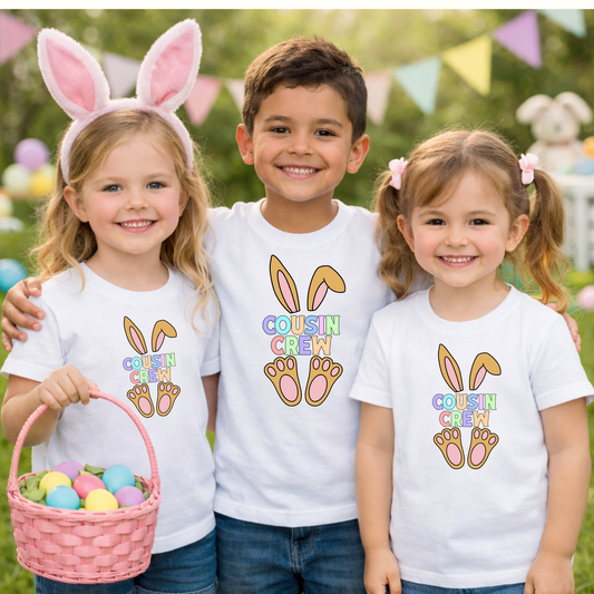 Matching Easter Cousin Shirts for Kids • Cousin Crew Egg Hunt Outfit • Pastel Bunny Spring Photo Shirt • Easter Basket Gift