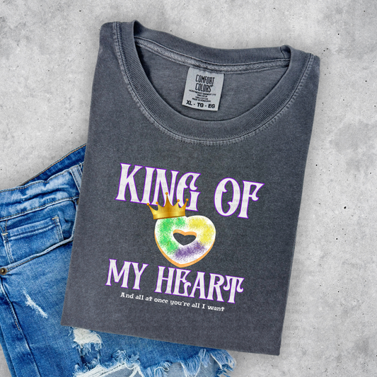 KING CAKE O MY HEART - Comfort Colors Short & Long Sleeve