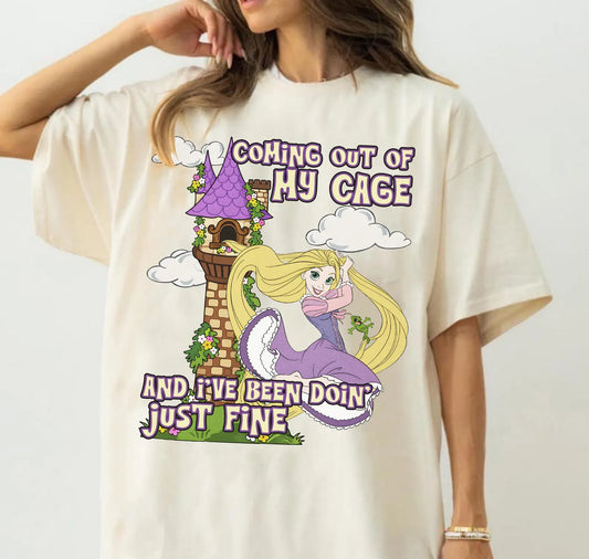 PUNZIE COMING OUT OF MY CAGE TANK OR TEE - COMFORT COLORS - MAGICAL PARK DAY VACATION TOP