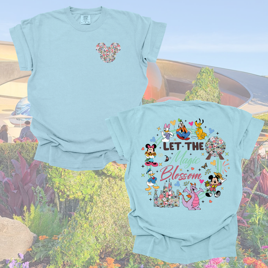 Let the Magic Blossom Shirt – Spring Festival Outfit, Flower Garden Trip Tee, Comfort Colors Youth & Adult, Gift for Women Moms Girls