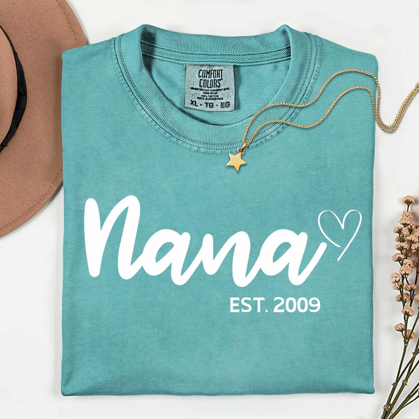 Custom Grandma Shirt Established Year | Personalized Nana Mimi Gigi Shirt | Mother’s Day Gift for Grandma | New Grandma Gift Comfort Colors Tee