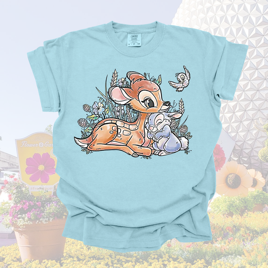 Cute Deer - Flower & Garden Festival Shirt – Spring Festival Outfit, Flower Garden Trip Tee, Comfort Colors Youth & Adult, Gift for Women Moms Girls