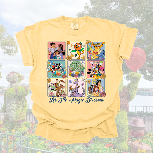 Let the Magic Blossom Shirt – Spring Festival Outfit, Flower Garden Trip Tee, Comfort Colors Youth & Adult, Gift for Women Moms Girls