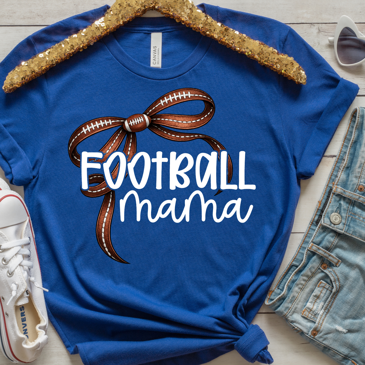 Football Mama Shirt | Football Bow Game Day Tee | Cute Football Mom Shirt