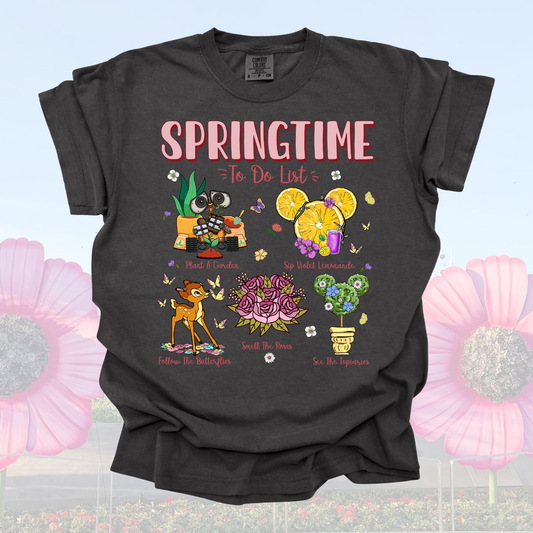 Spring To Do List Shirt – Flower & Garden Festival Outfit, Spring Park Day Tee, Comfort Colors Youth & Adult, Gift for Women Moms Girls