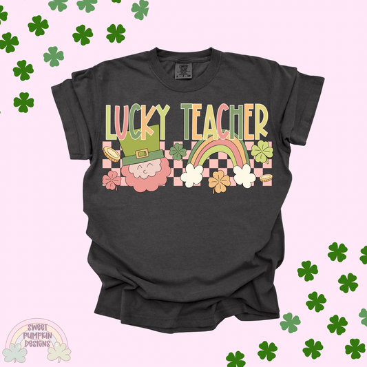 Lucky Teacher Comfort Colors Shirt | St. Patrick’s Day Teacher Outfit | Cute Shamrock Teacher Tee | Teacher Appreciation Gift | Comfy Classroom Style