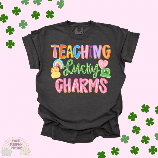 Teaching Lucky Charms Comfort Colors Shirt | St. Patrick’s Day Teacher Outfit | Cute Shamrock Teacher Tee | Teacher Appreciation Gift | Comfy Classroom Style
