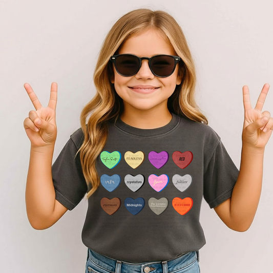 VALENTINES HEARTS ALBUM SHIRT for Kids - Comfort Colors