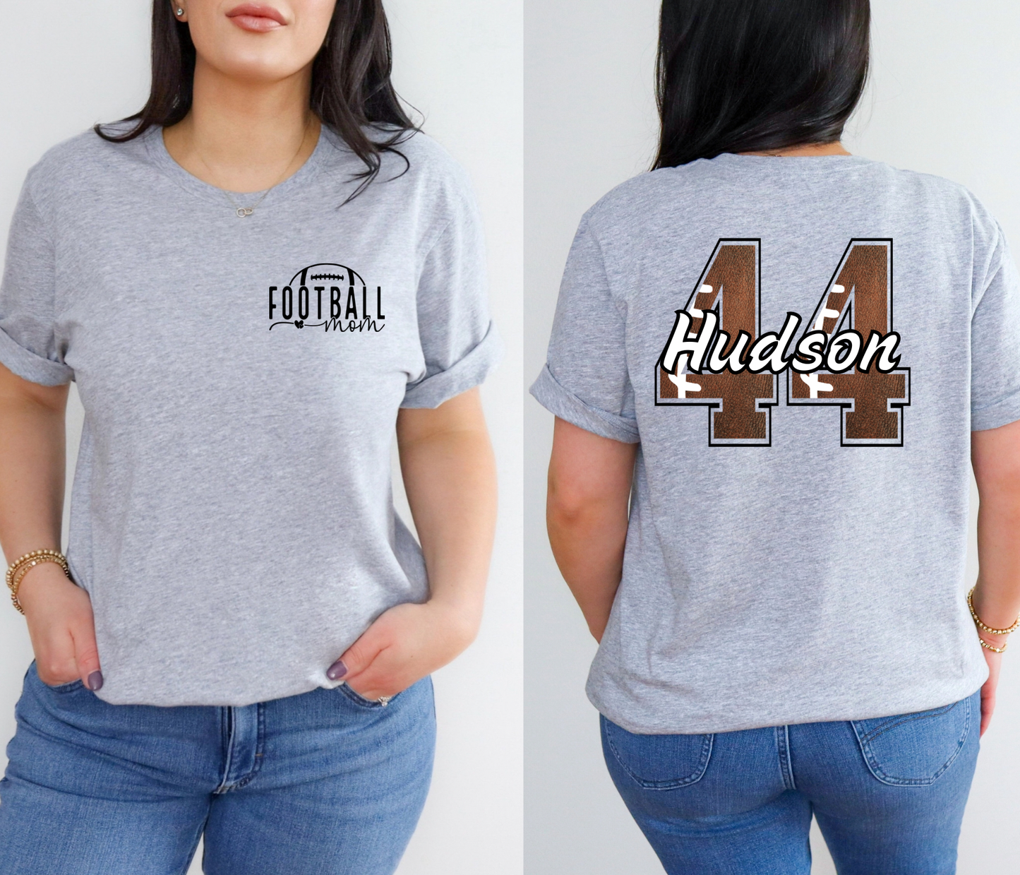 Football Mom Comfort Colors Shirt | Personalized Name & Number Back | Custom Game Day T-Shirt