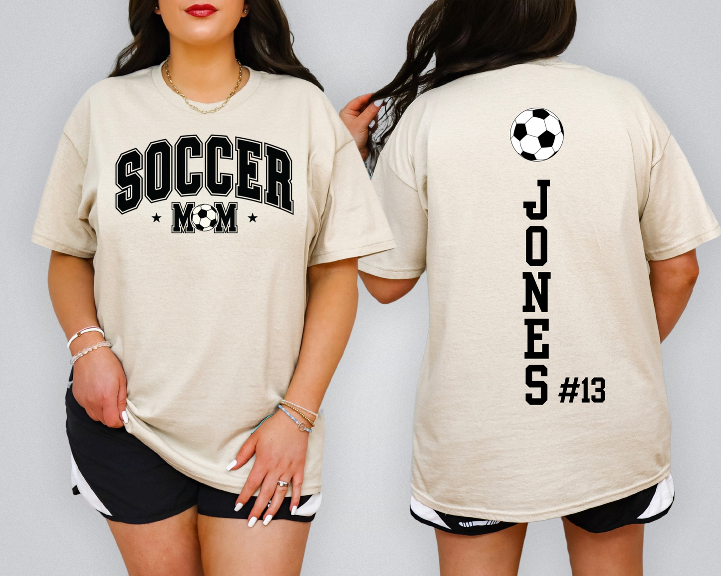 Personalized Soccer Mom Shirt | Custom Player Name & Number Soccer Mom T-Shirt | Game Day Sports Mom Shirt