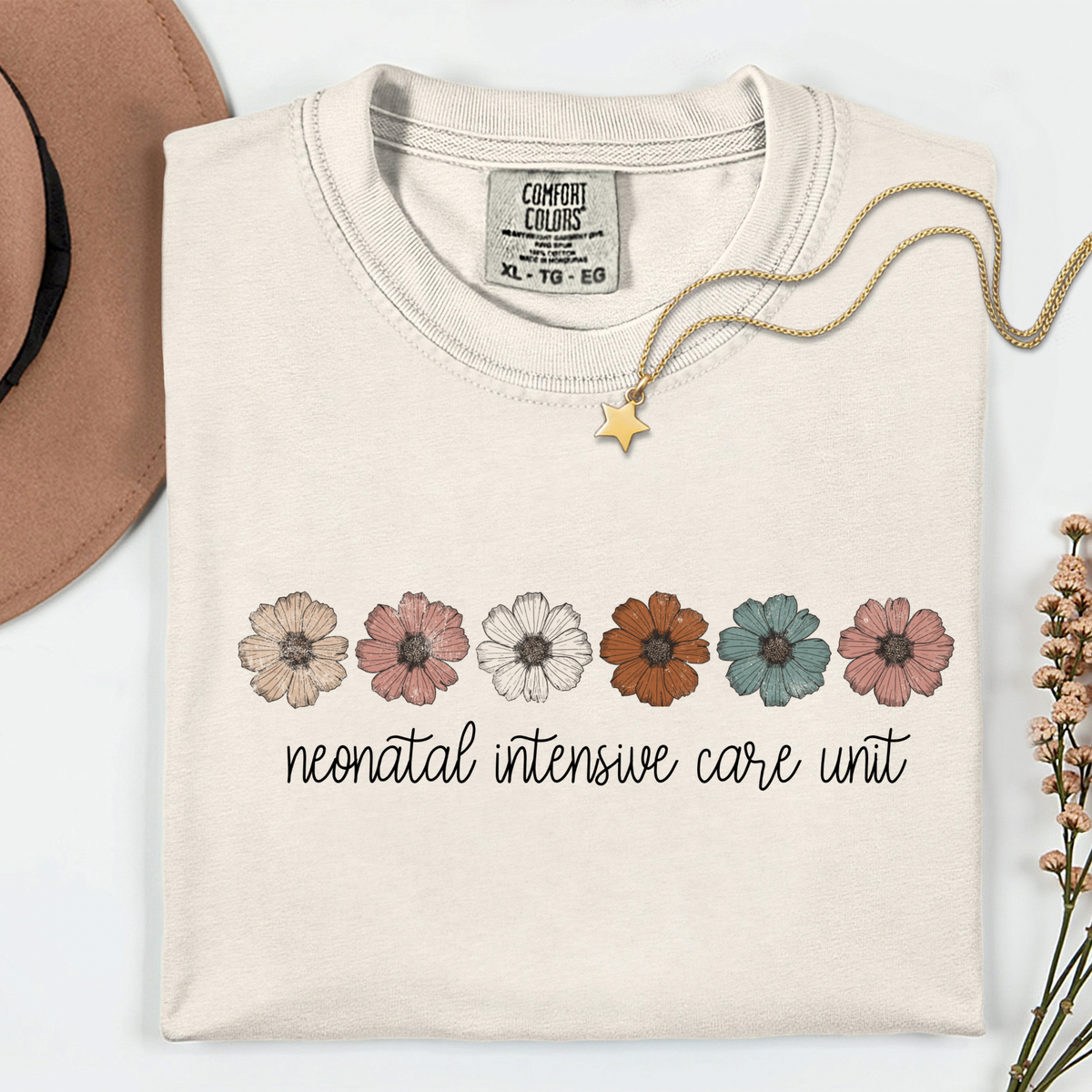Boho Floral NICU Nurse Shirt