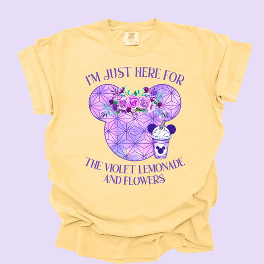 Here for the Lemonade & Flowers Shirt – Flower & Garden Festival Outfit, Spring Park Day Tee, Comfort Colors Youth & Adult, Gift for Women Moms Girls