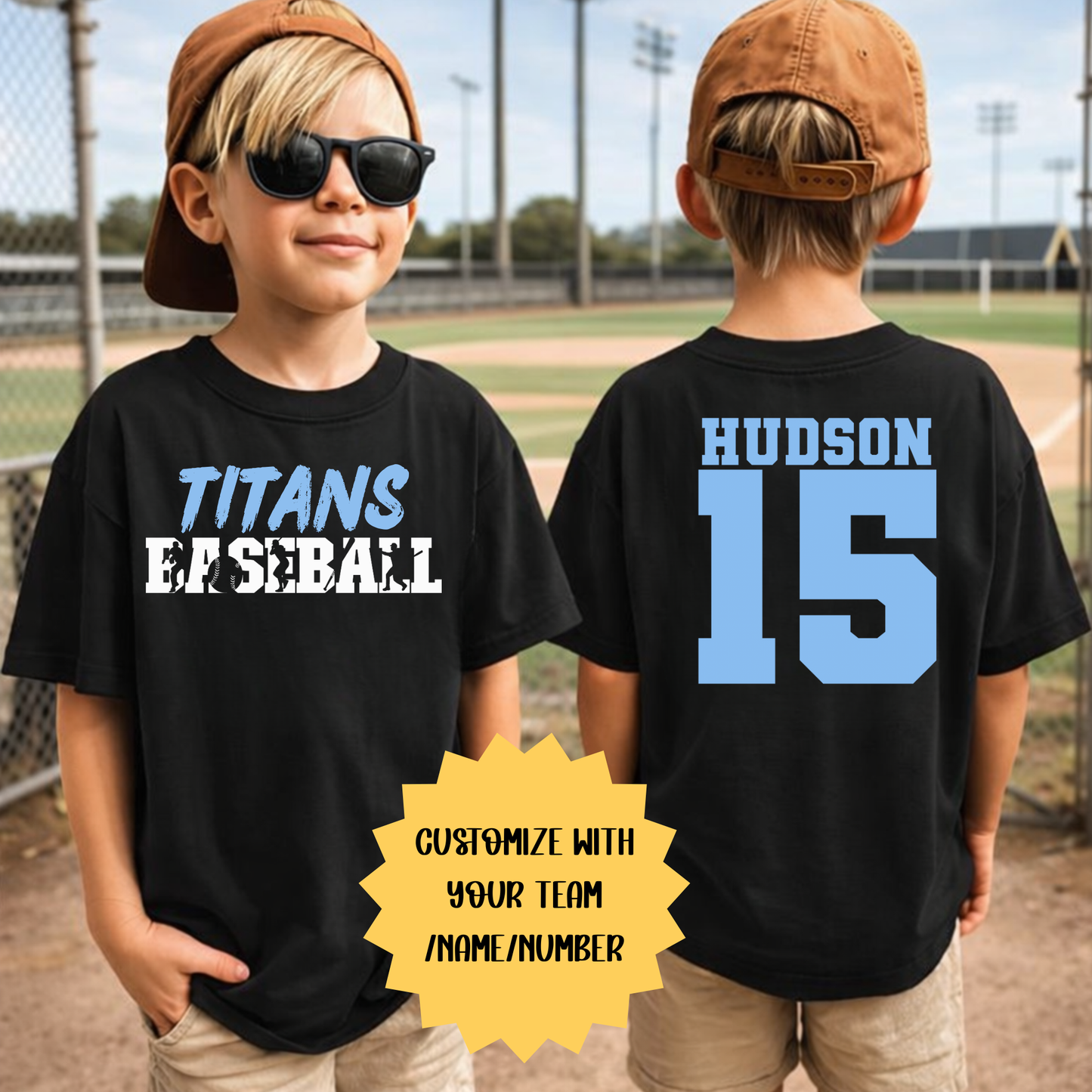 Custom Baseball Team Performance Shirt for Adults & Youth | Personalized Player Name & Number Tee | Game Day Sports Shirt Gift