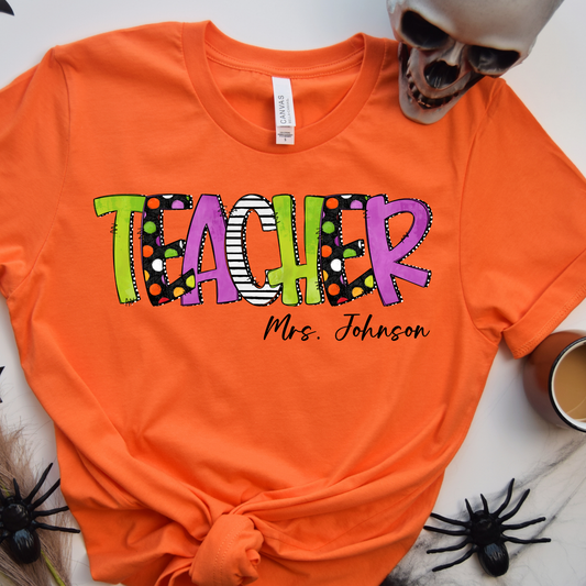 Custom Halloween Teacher | Bella Canvas Teacher Shirt