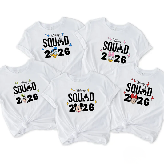 Squad 2026 Family Vacation Shirts | Sensational Six Character Tee | Matching Family Trip Outfit | Toddler to Adult Gift
