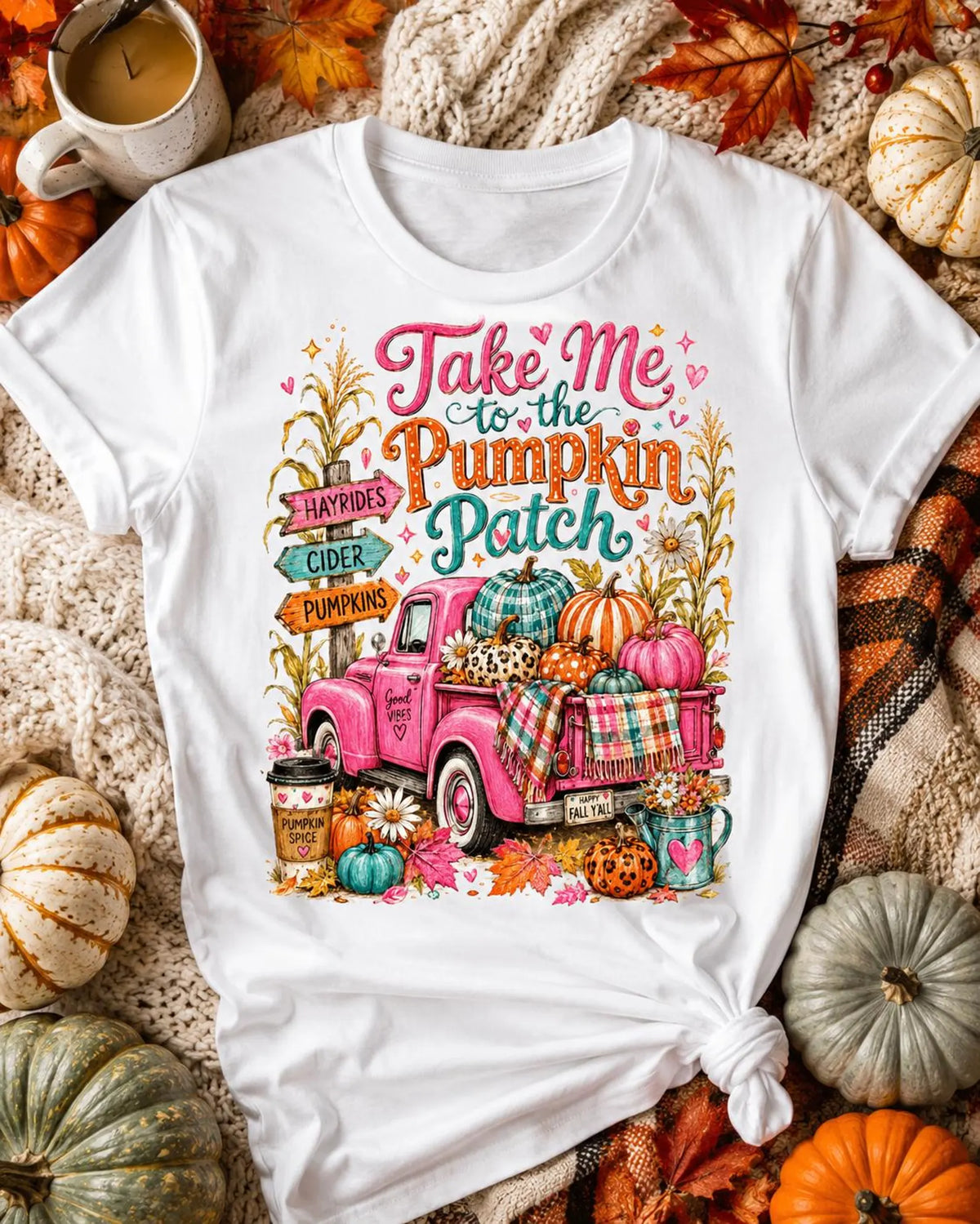 Comfort Colors Take Me to the Pumpkin Patch Long or Short Sleeve | Pink Fall Shirt