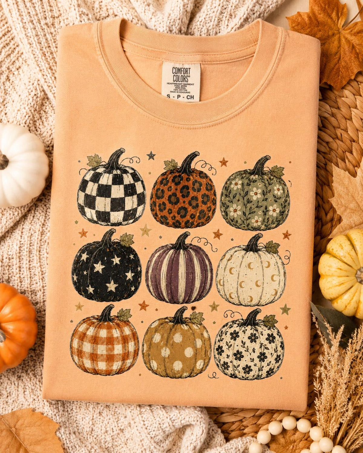 Comfort Colors Boho Pumpkins Long or Short Sleeve | Cute Fall Shirt