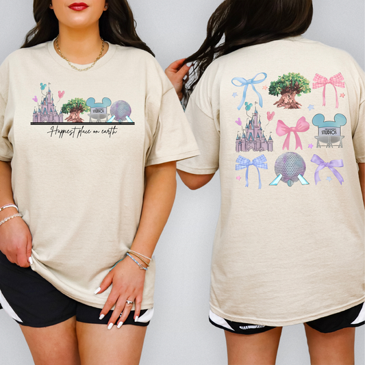 HAPPIEST PLACE ON EARTH | Cute Theme Park Shirt | Vacation Outfit Tee