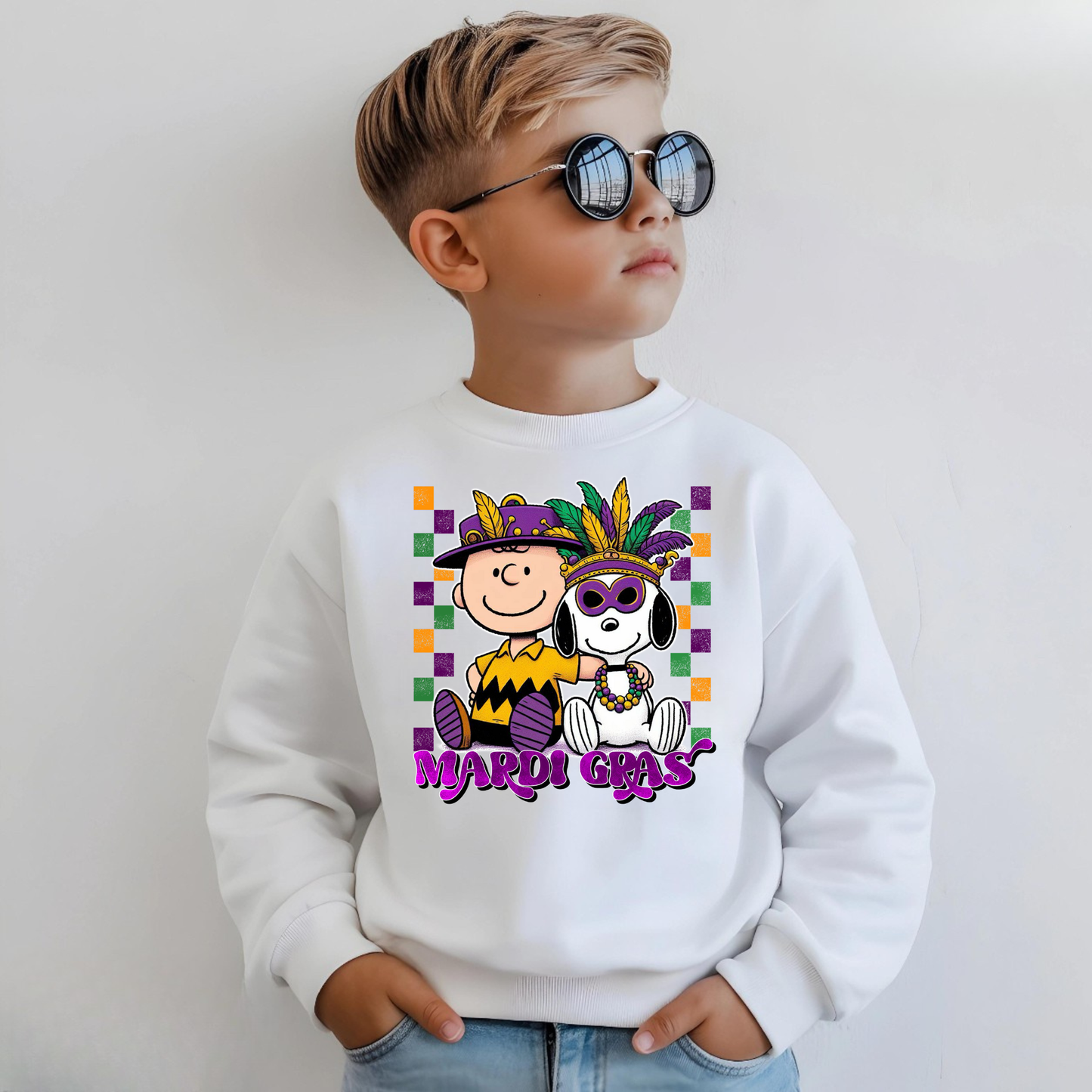Kids Mardi Gras Sweatshirt | Cute Carnival Crewneck for Boys & Girls | Festive Holiday Outfit Gift