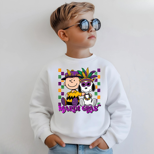 Kids Mardi Gras Sweatshirt | Cute Carnival Crewneck for Boys & Girls | Festive Holiday Outfit Gift