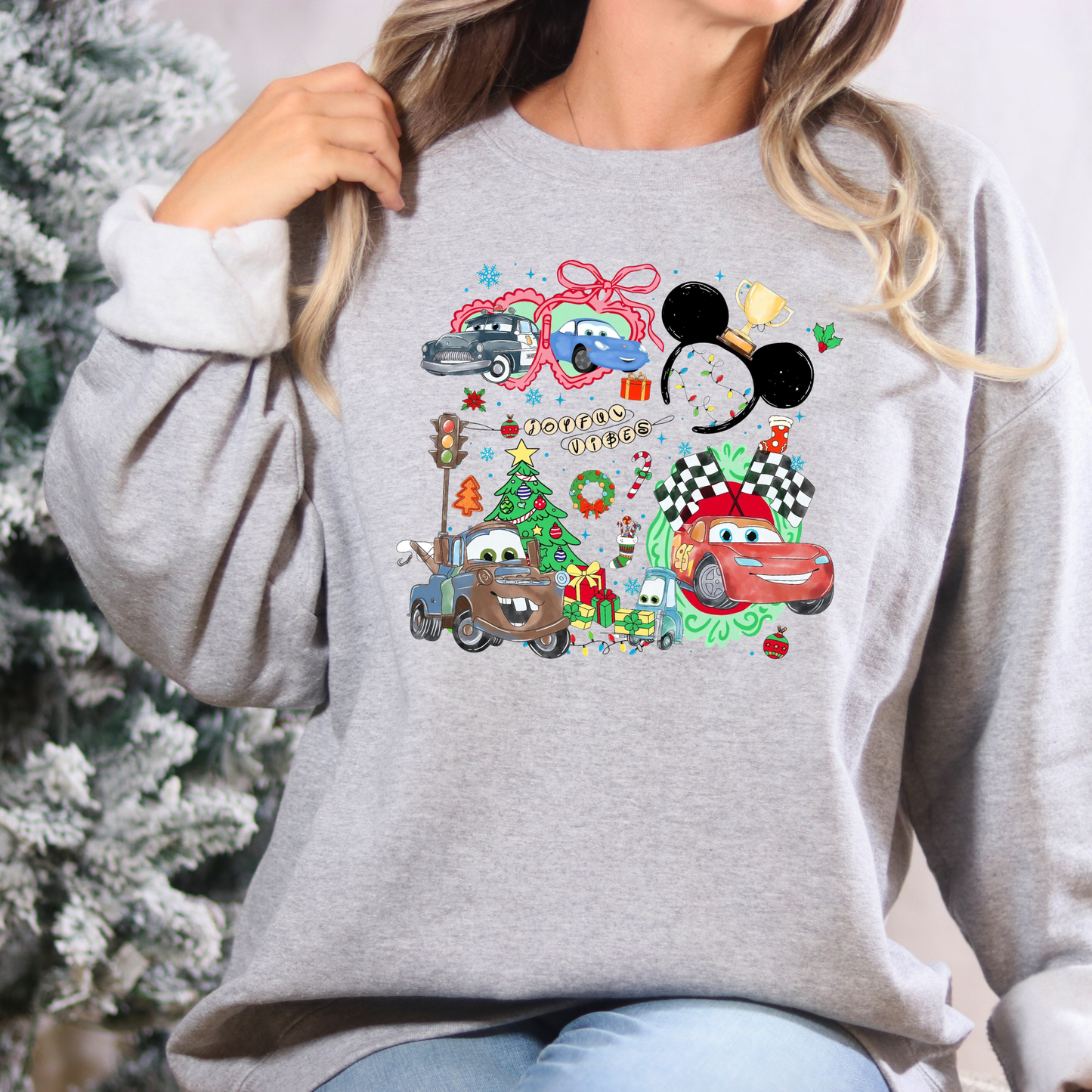 Cars Christmas Crewneck Sweatshirt for Kids and Adults