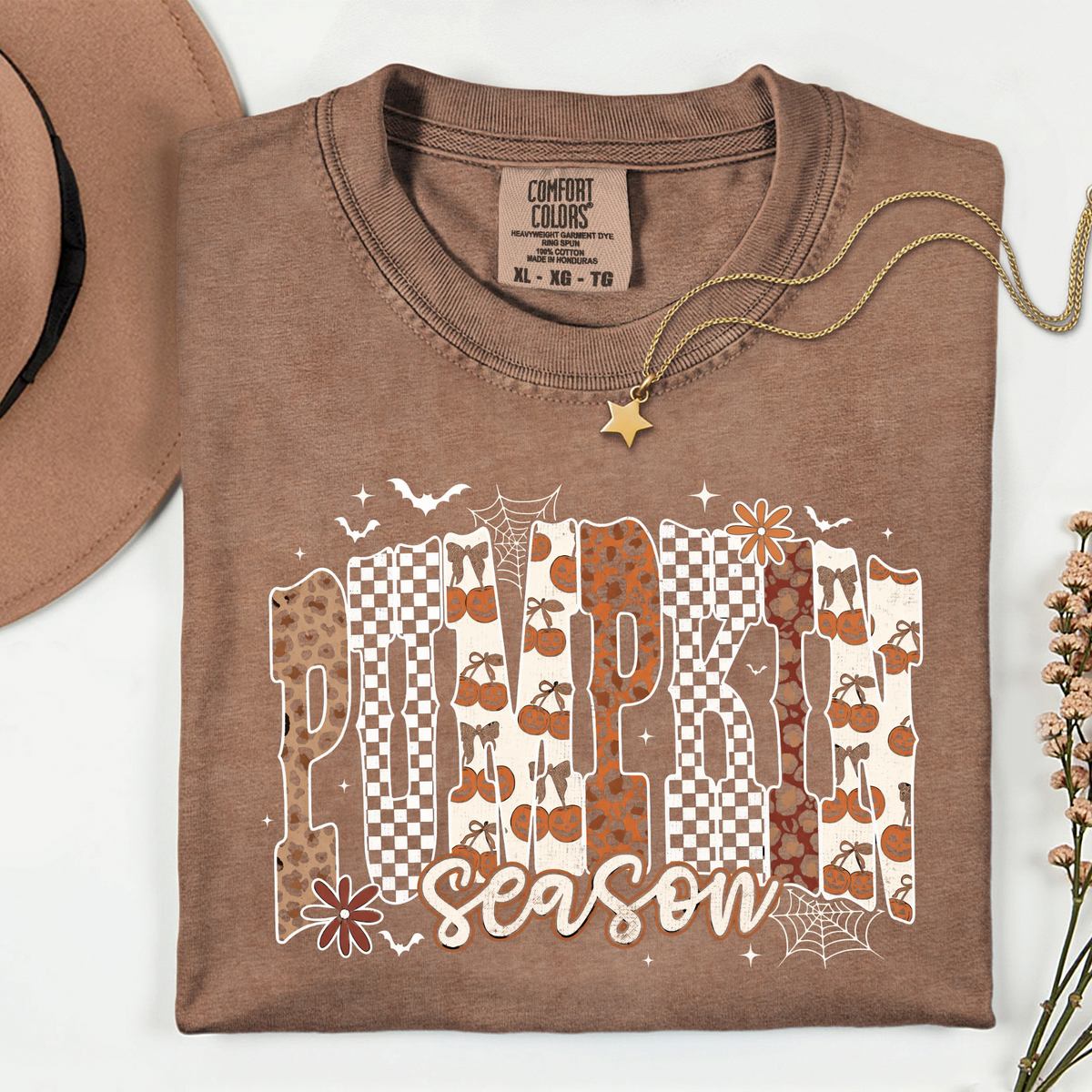 Comfort Colors Polkadot Pumpkin Long or Short Sleeve | Cute Fall Shirt