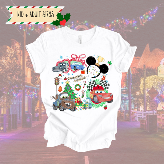 Cars Coquette Christmas Shirt for Kids and Adults