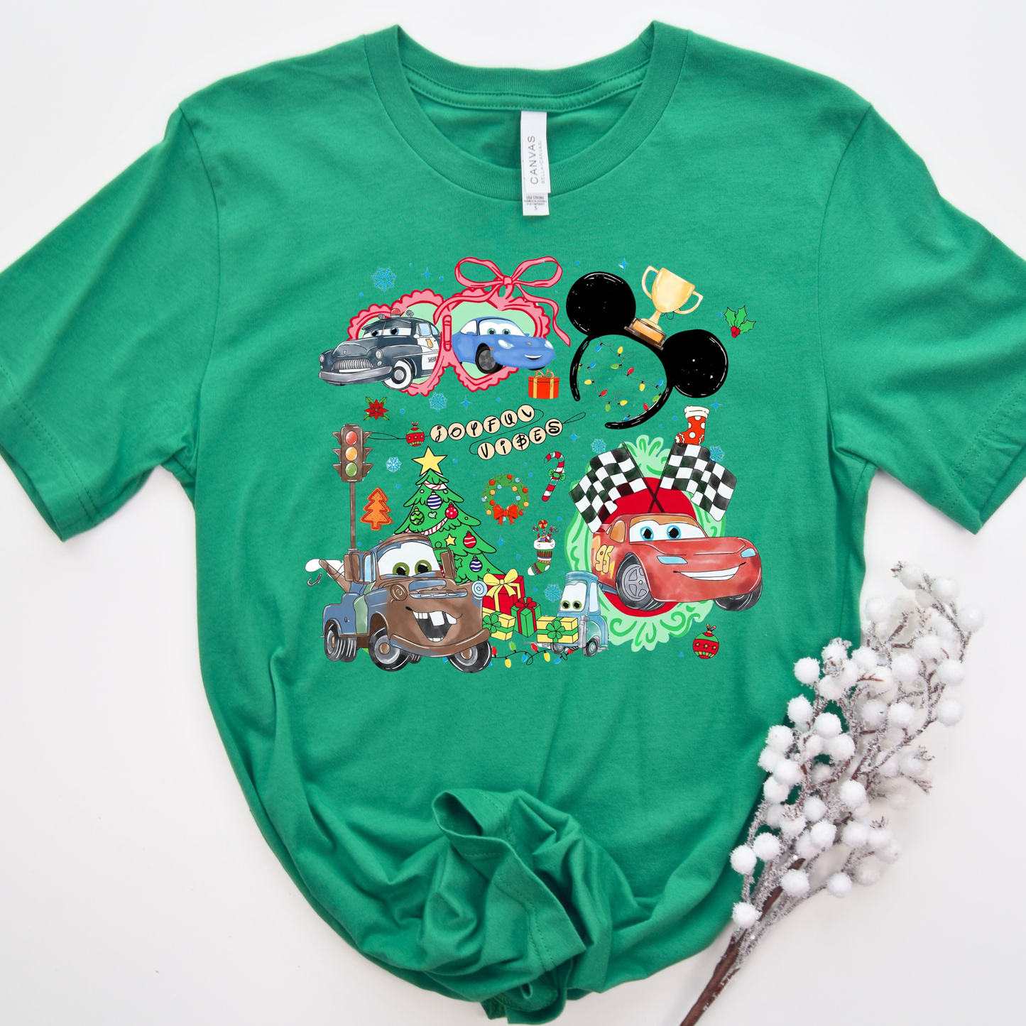 Cars Coquette Christmas Shirt for Kids and Adults