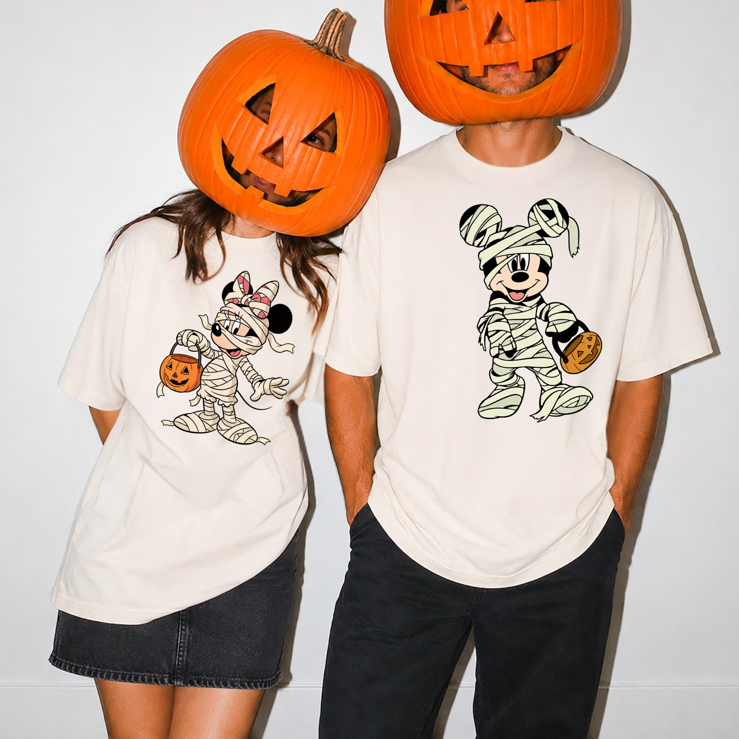 HALLOWEEN PARTY MATCHING COUPLES SHIRTS -MUMMY MOUSE-  COMFORT COLORS