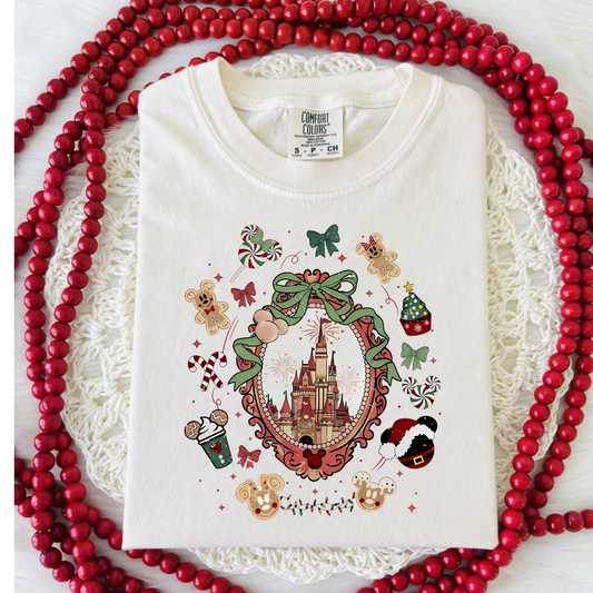 Coquette Gingerbread Castle Christmas Shirt