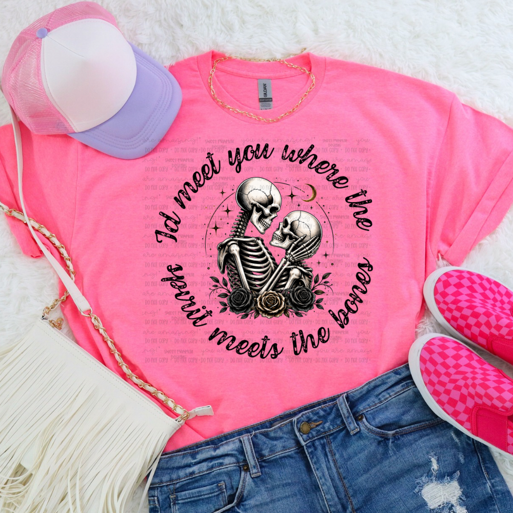 SPIRIT MEETS THE BONE | Bella Canvas Halloween Graphic Tee