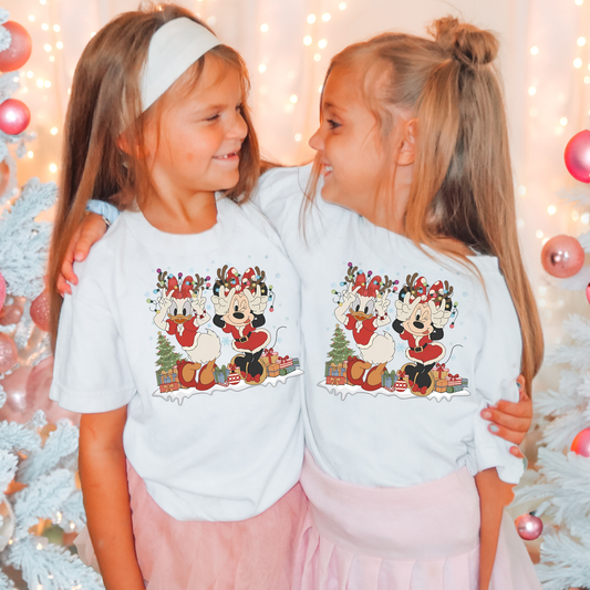 MOUSE & DUCK GIRLS CHRISTMAS SHIRT