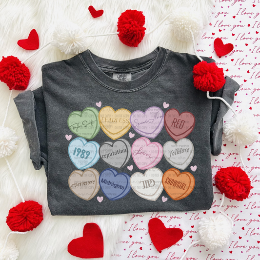 Album Candy Hearts - Comfort Colors Short & Long Sleeve