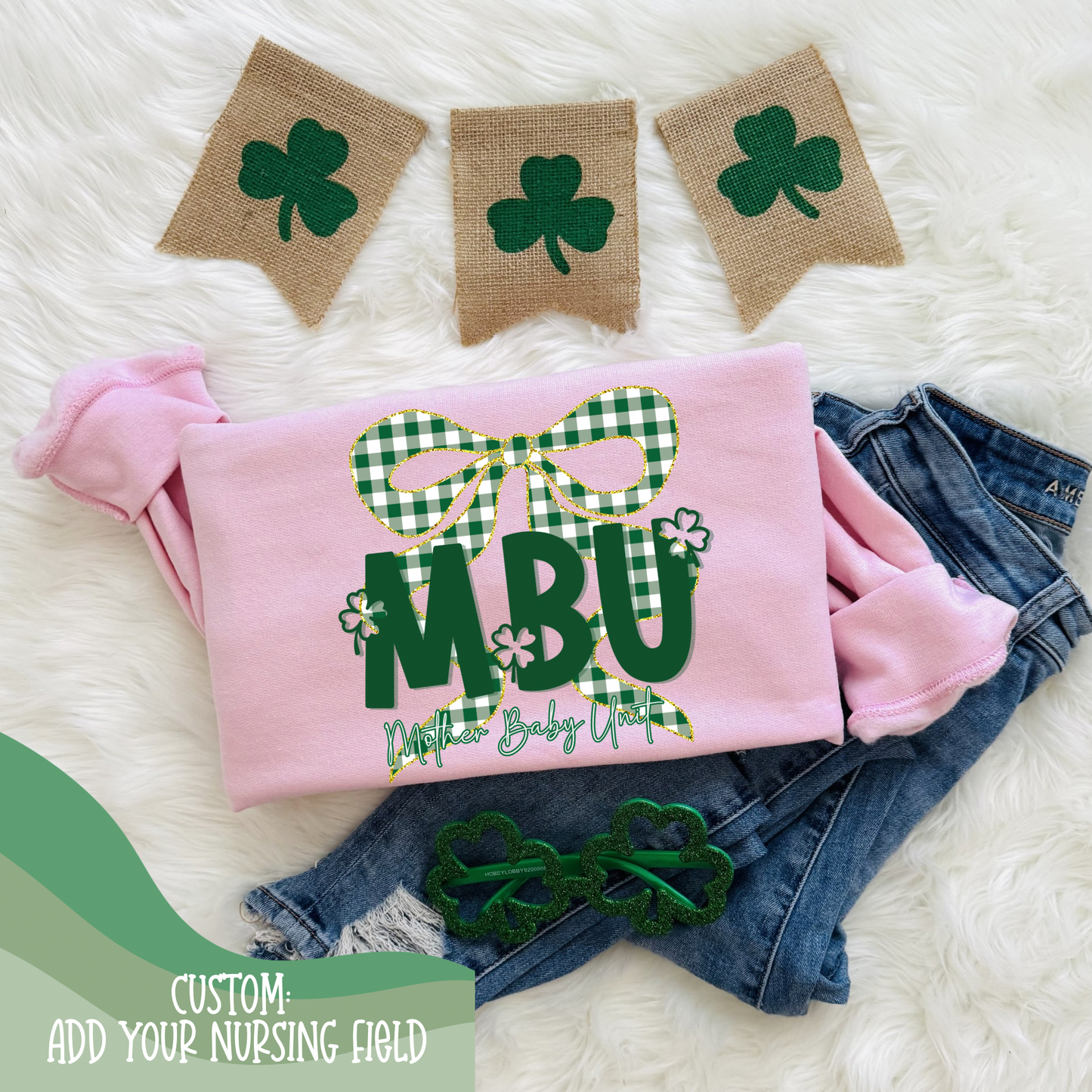Custom St. Patrick’s Day Nurse Sweatshirt | Personalized Nursing Specialty Crewneck | Lucky Nurse Gift | Cute Hospital Sweatshirt