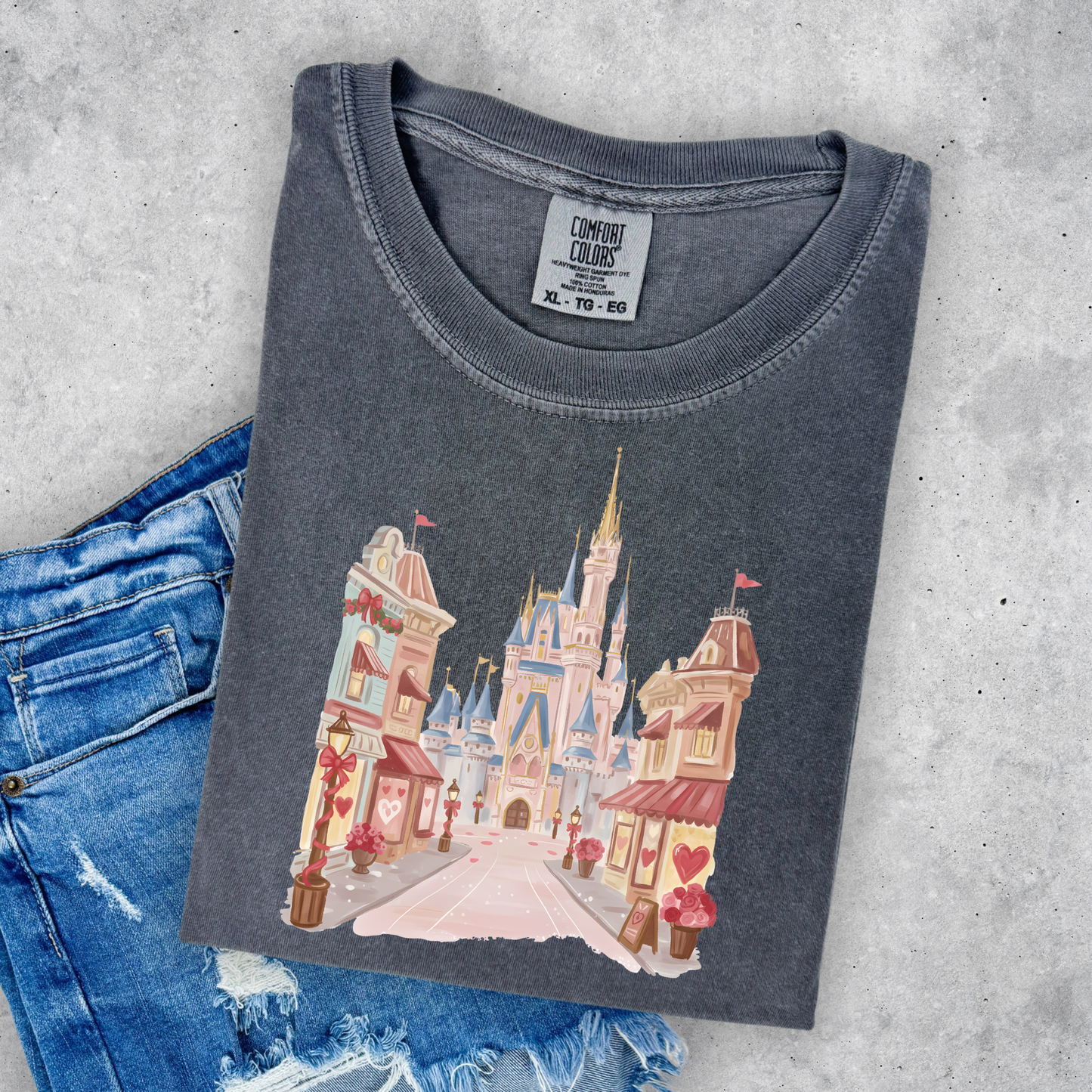 Valentines Castle T-Shirt for Women | Cozy Park Day Shirt | Gift for Her