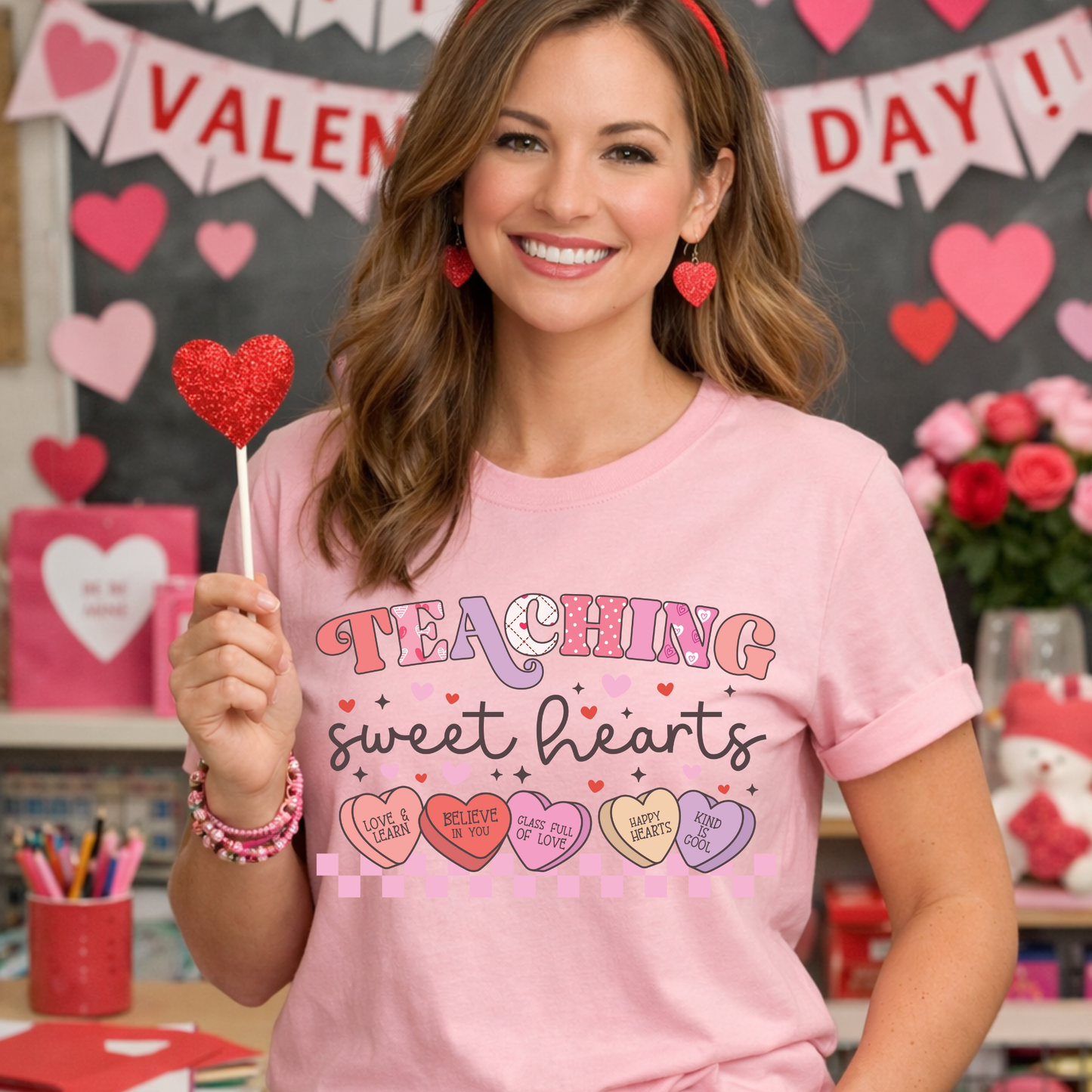 Teaching Sweethearts Teacher Valentine Shirt | Valentine’s Day Teacher Tee | Classroom Love Shirt