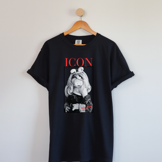 PIGGY ICON TANK OR TEE - COMFORT COLORS - MAGICAL PARK DAY VACATION TOP