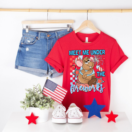 Patriotic Gus “meet me under the fireworks” Shirt - Bella Canvas