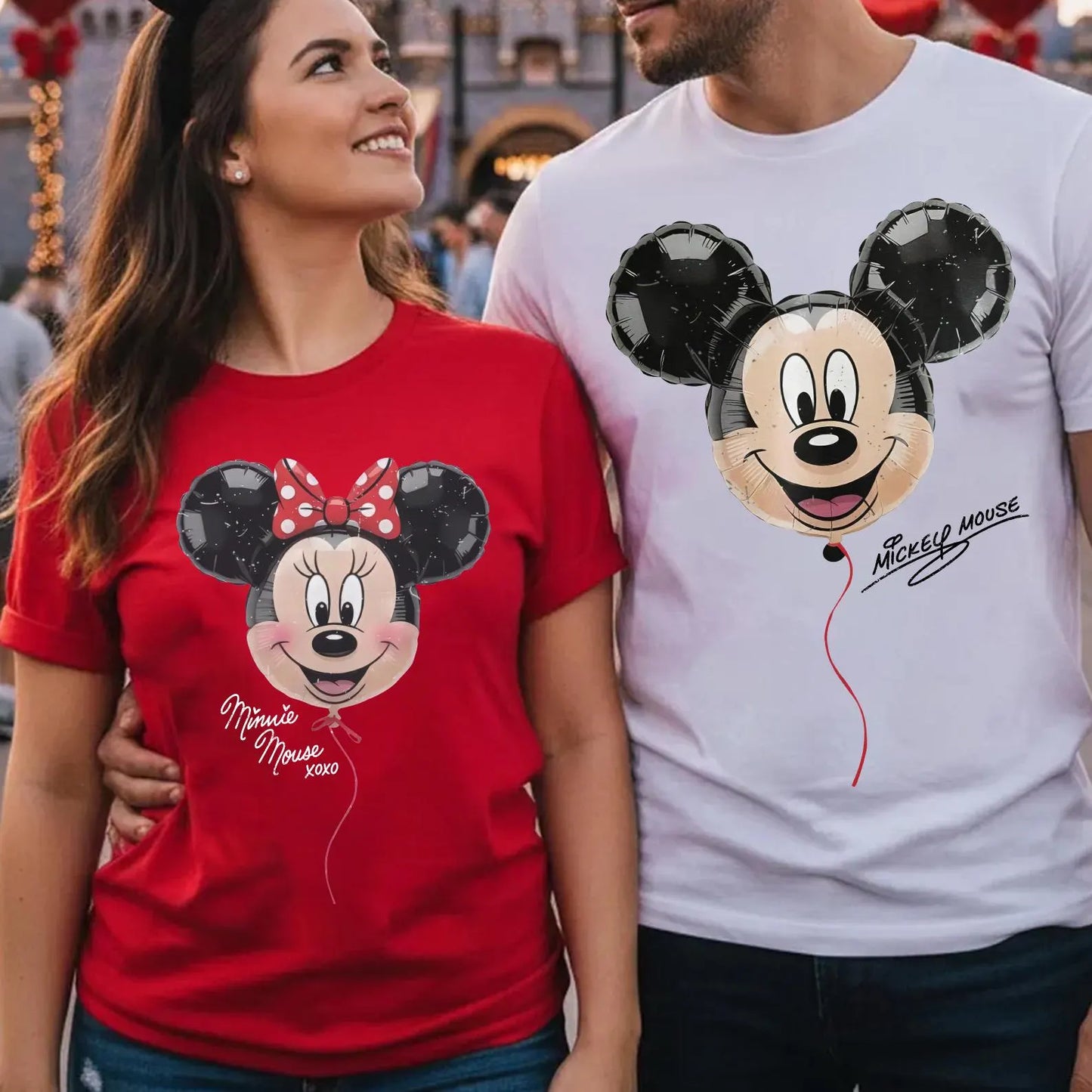 MOUSE FOIL BALLOONS Shirts FOR COUPLE - Bella Canvas