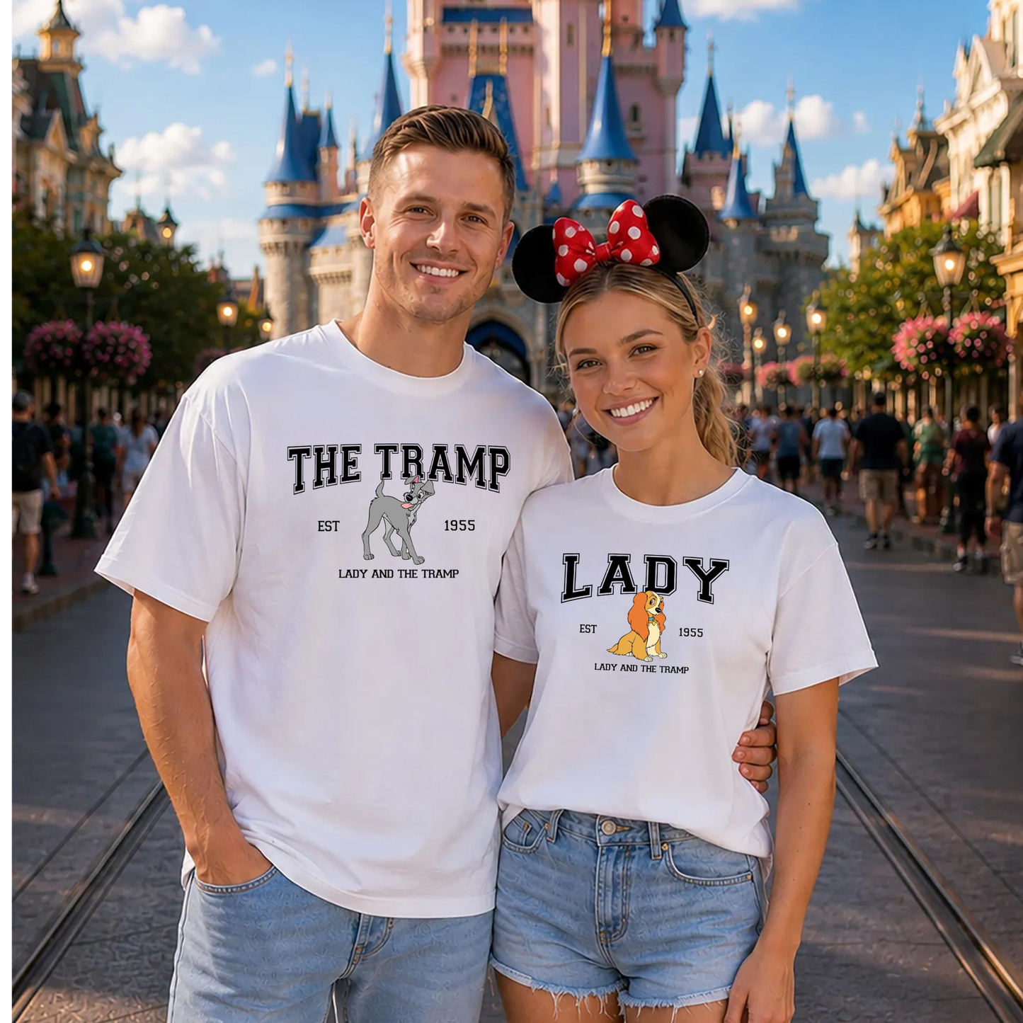 HALLOWEEN PARTY MATCHING COUPLES SHIRTS -LADY TRAMP DOG COMFORT COLORS