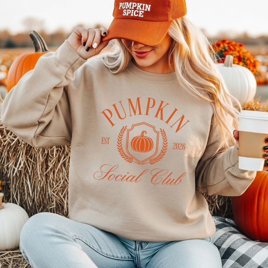 Pumpkin Social Club Sweatshirt | Cute Fall Pumpkin Crewneck